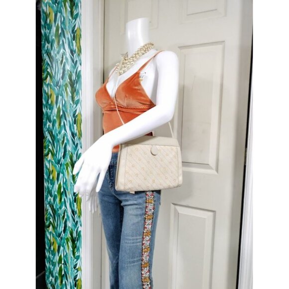 Etienne Aigner Vintage 80s Signature Crossbody Strap Shoulder Clutch Bag White - Picture 3 of 14